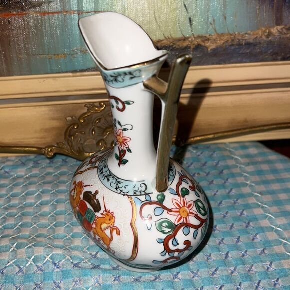 Vintage Hand Painted Lenwile Ardalt Fine China Pitcher Vase Made in Japan - Picture 3 of 7